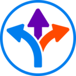 Icon of three-direction arrow